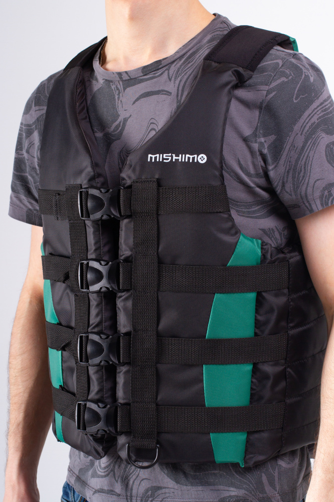 Жилет спасательный MISHIMO PRO Премиум качества Черно-зеленый в Орле