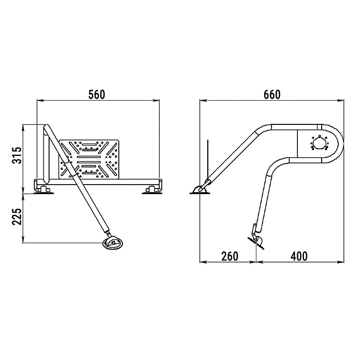 Стойка рулевая с креплением на баллон надувной лодки 25мм в Орле