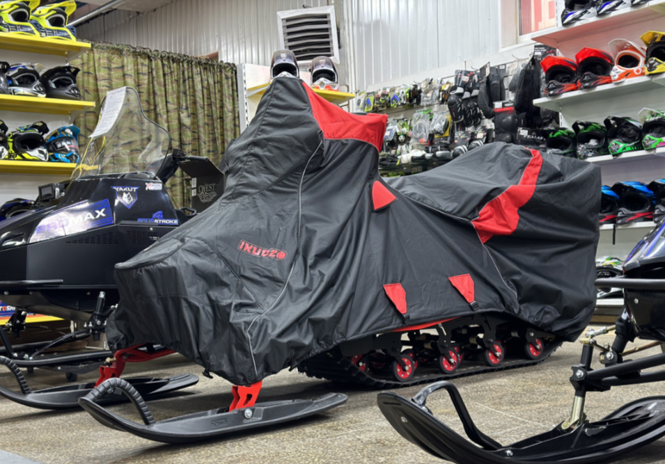 Чехол транспорт. снегохода IKUDZO HUNTER черно-красный Оксфорд ПРЕМИУМ качества с лого IKUDZO в Орле