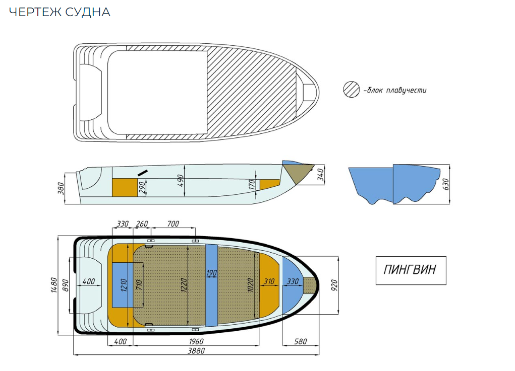 Стеклопластиковая лодка Пингвин (тримаран) в Орле