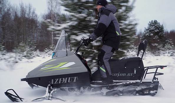 Миниснегоход Бурлак Азимут 24 л.с. , эл.запуск, реверс, тормоз гидравл, капот серый в Орле