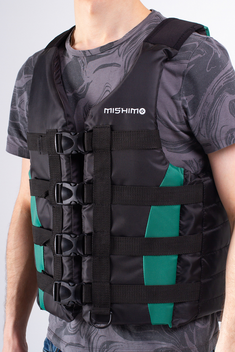 Жилет спасательный MISHIMO PRO Премиум качества Черно-зеленый в Орле