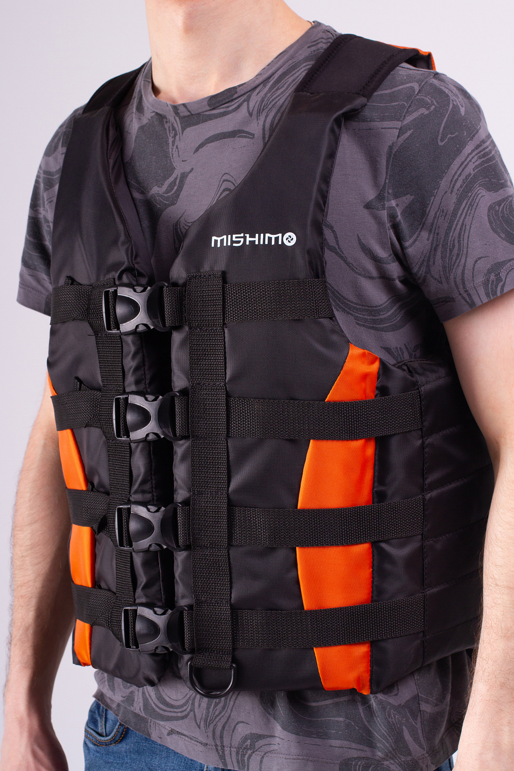 Жилет спасательный MISHIMO PRO Премиум качества Черно-оранжевый в Орле